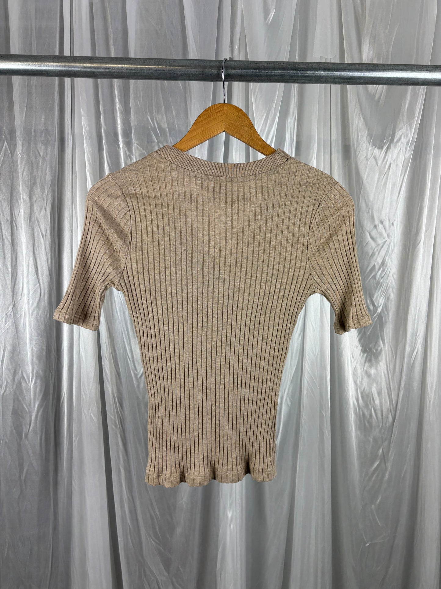 Seed Brown Ribbed Top - XS
