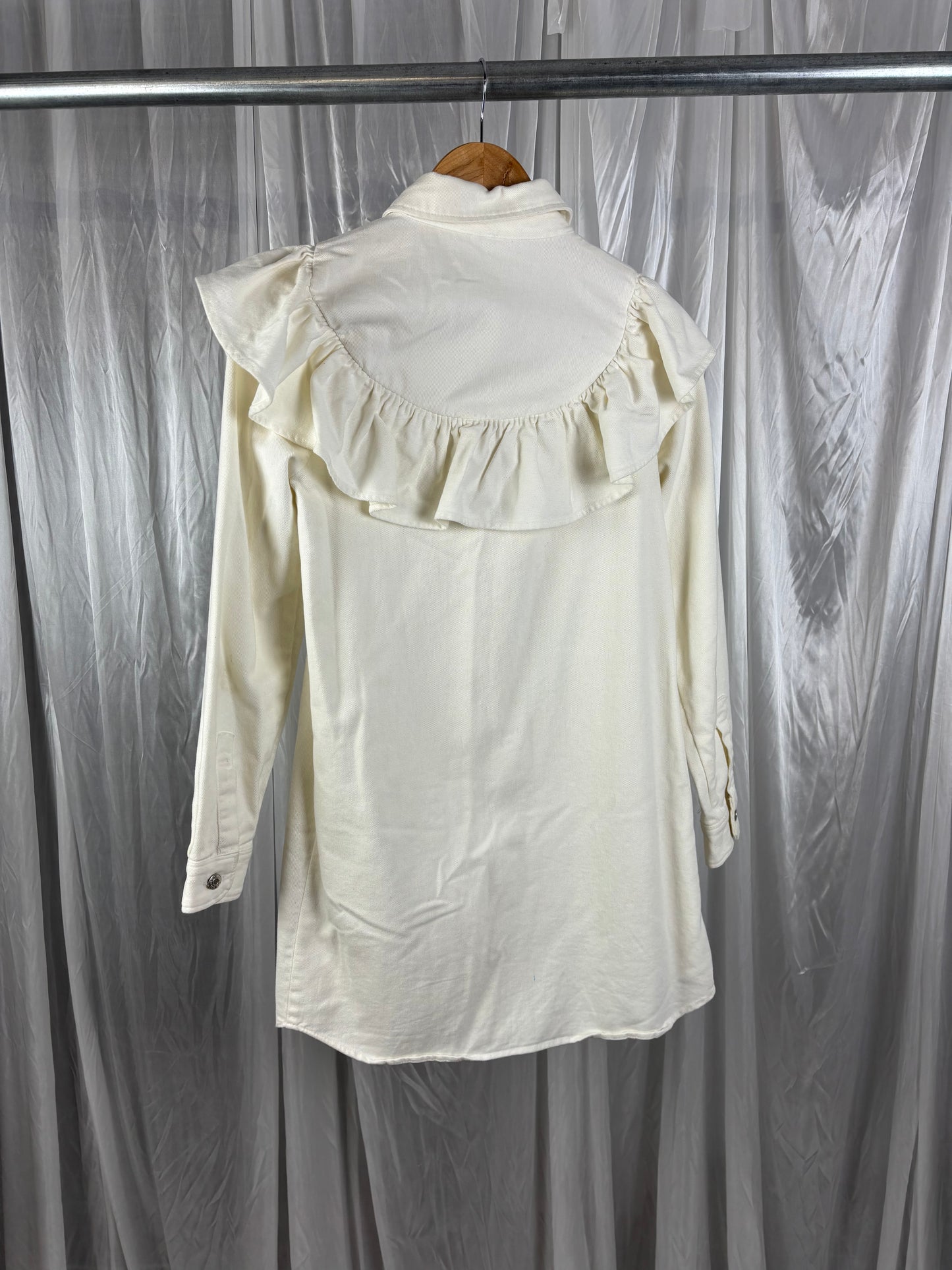 Zara White Denim Dress - S