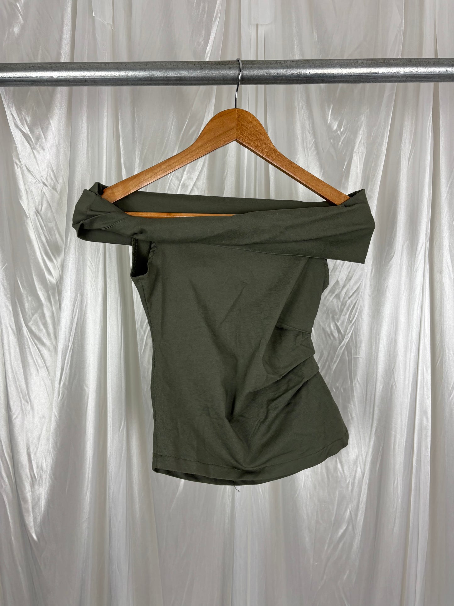 Zara Green Off The Shoulder Top - S