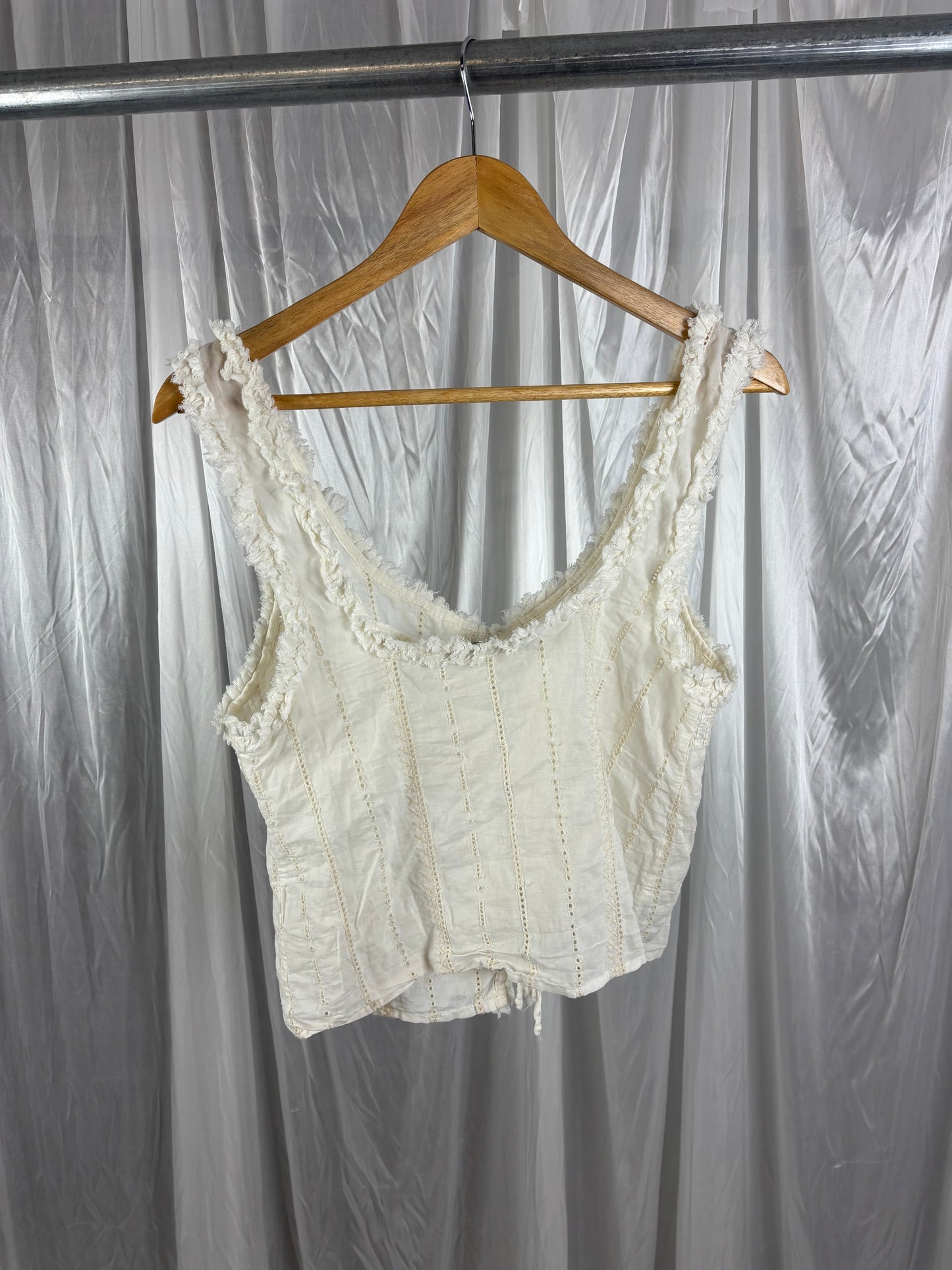 Zara White Tie Front Top - S