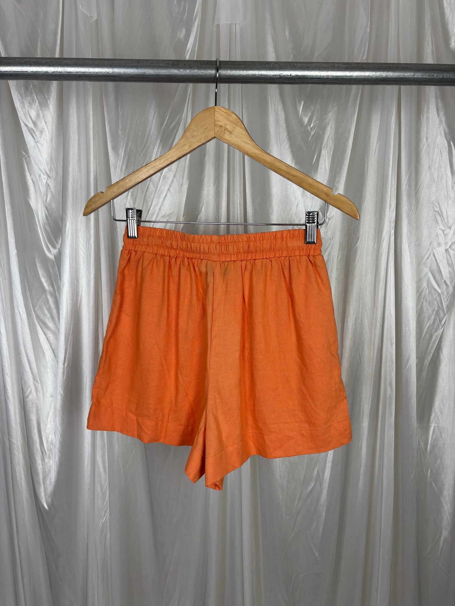 Jay Jays Orange Linen Blend Shorts - XS