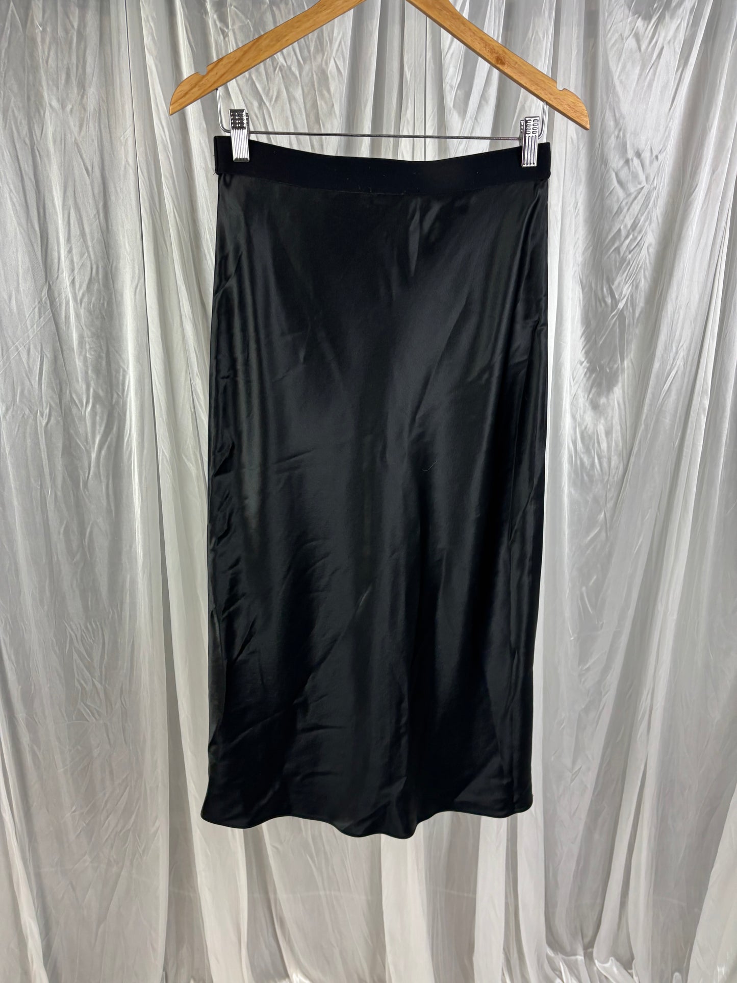 Seed Black Satin Skirt - 10