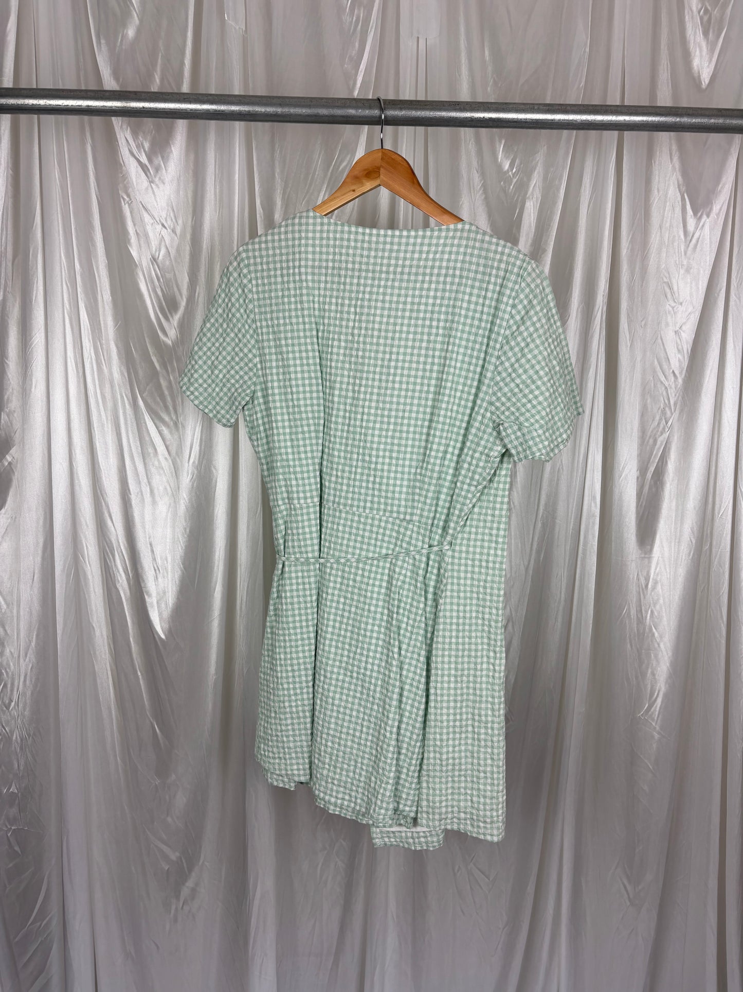 Huffer Gingham Wrap Dress - 14