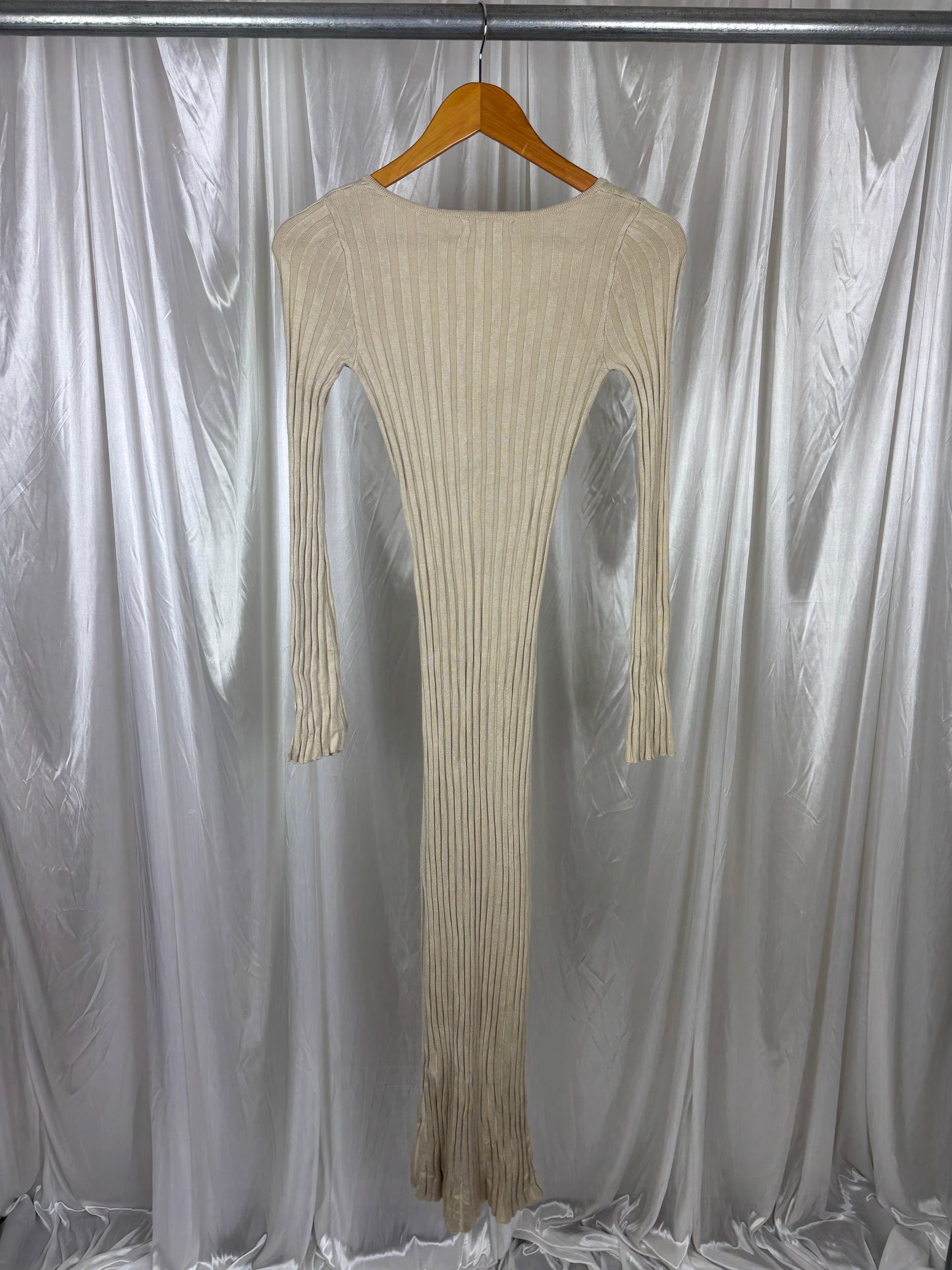 Glassons Beige Ribbed Dress - XS