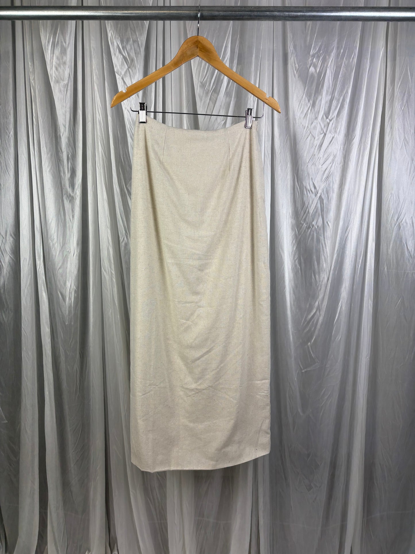 Charcoal Linen Skirt - 8