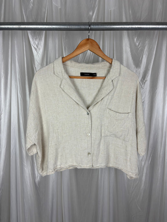 Nunui Beige Cropped Shirt - 6