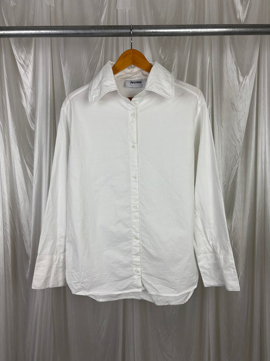 Avenue White Button Front Shirt - S-M