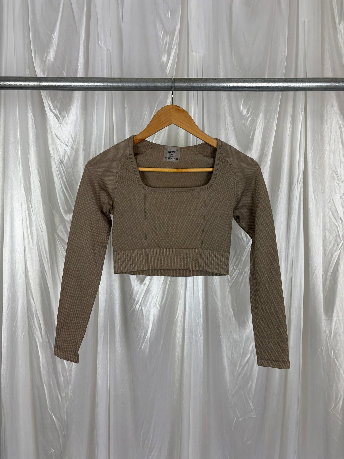 Aimn Brown Crop Top - M