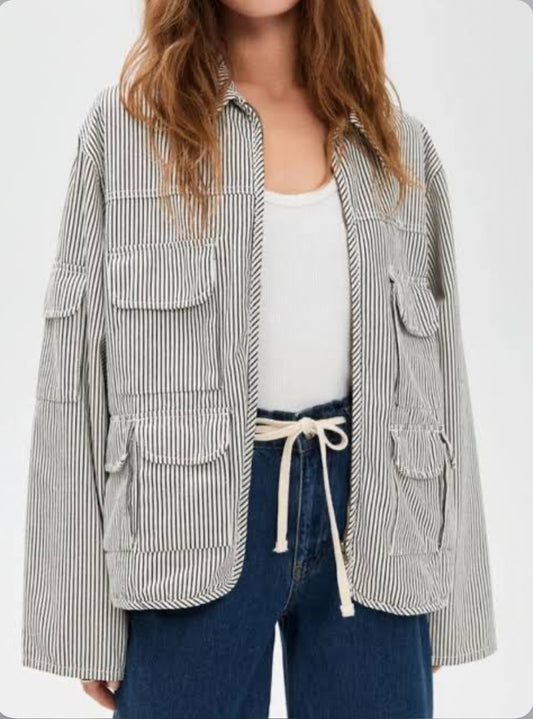 Lioness Renacida Striped Utility Jacket - L