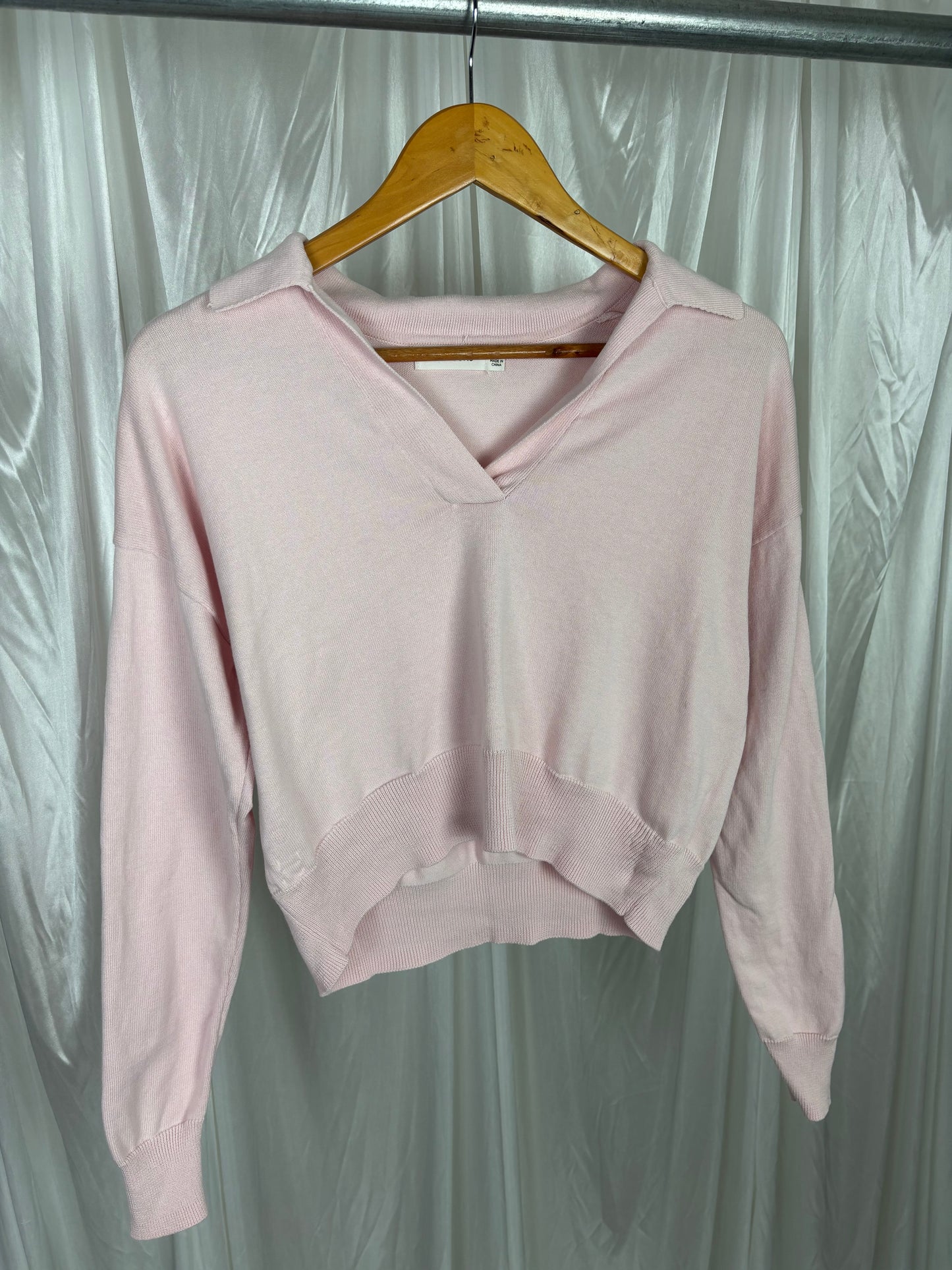 Glassons Cropped Pink Knit Jumper - S
