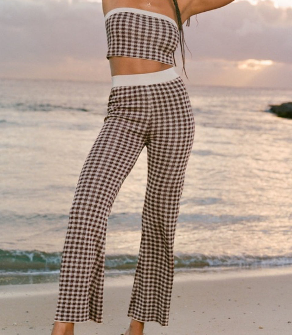 Glassons Brown Gingham Pants - M