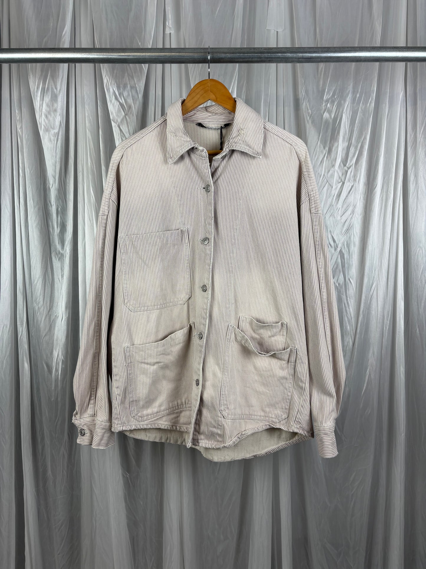 Zara Pinstripe Denim Jacket - M/L