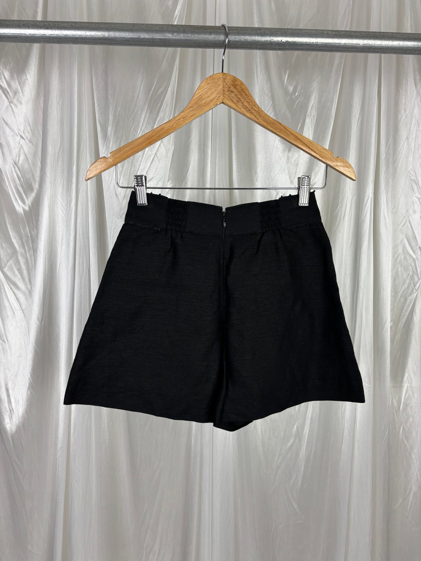 Aje Black Linen Blend Beaded Shorts - 6