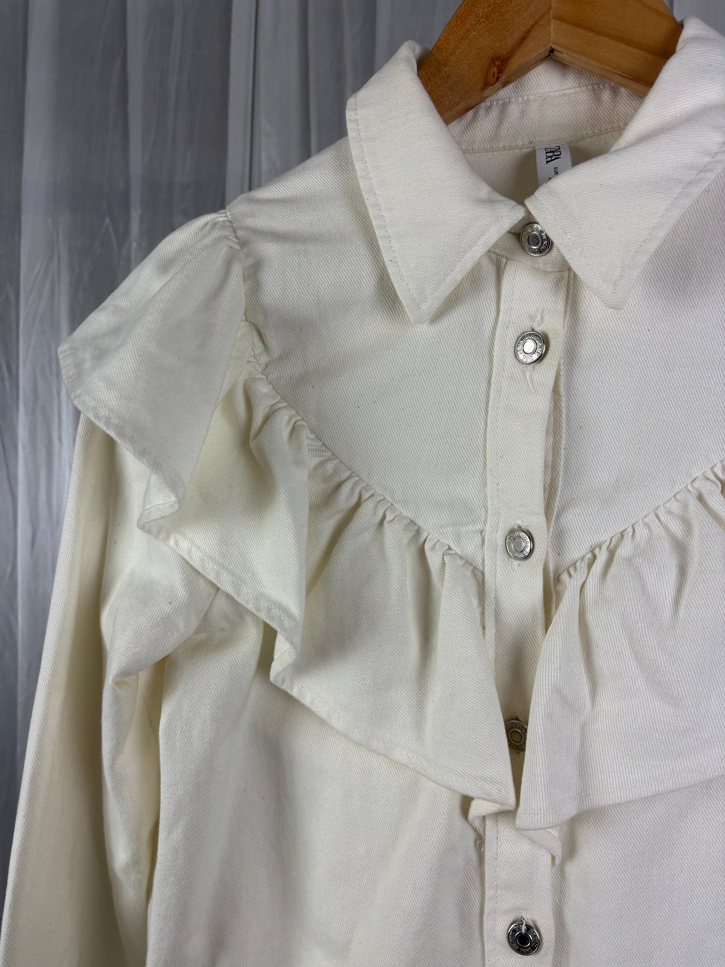 Zara White Denim Dress - S