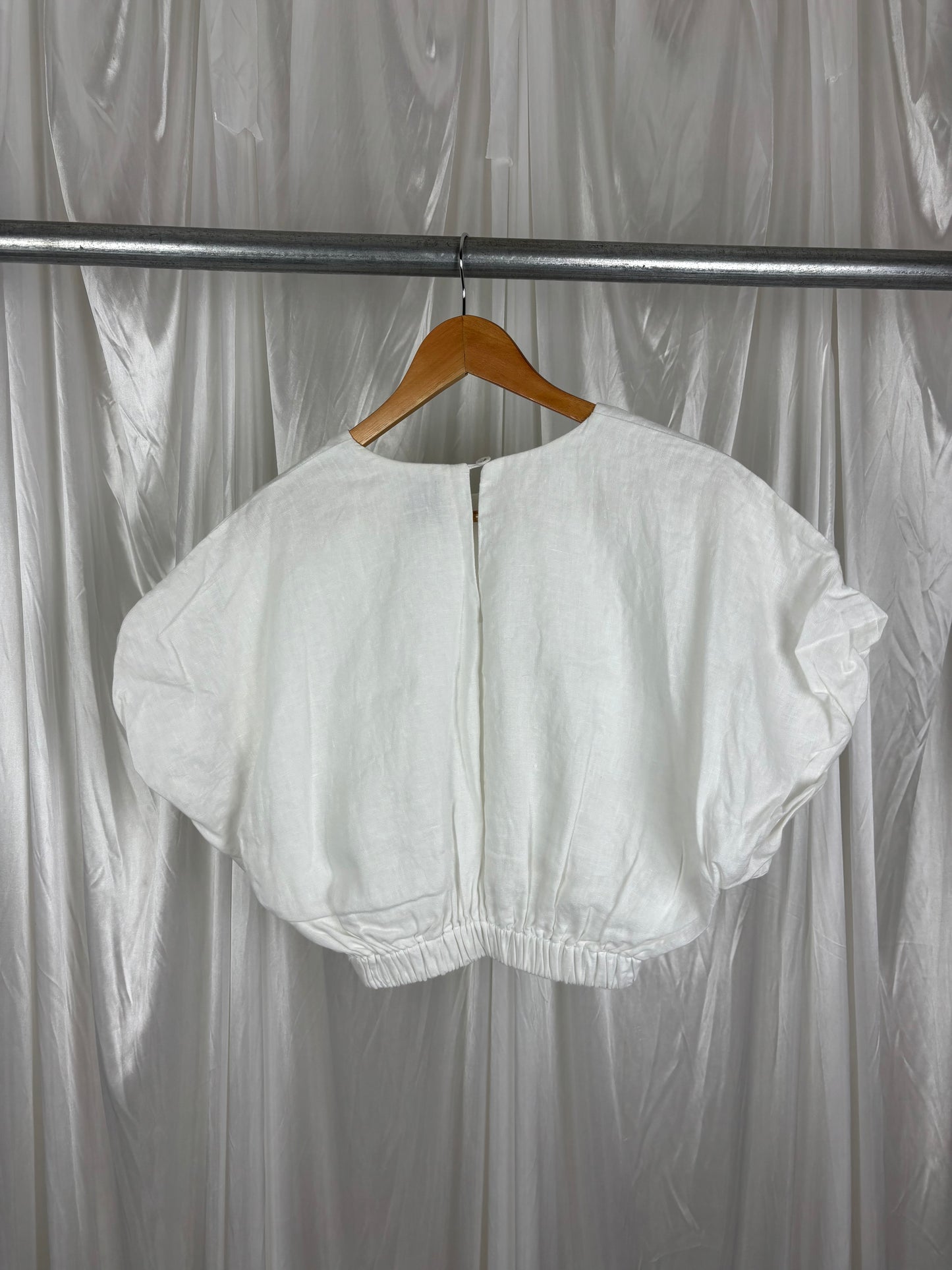 Dissh White Linen Crop Top - 6