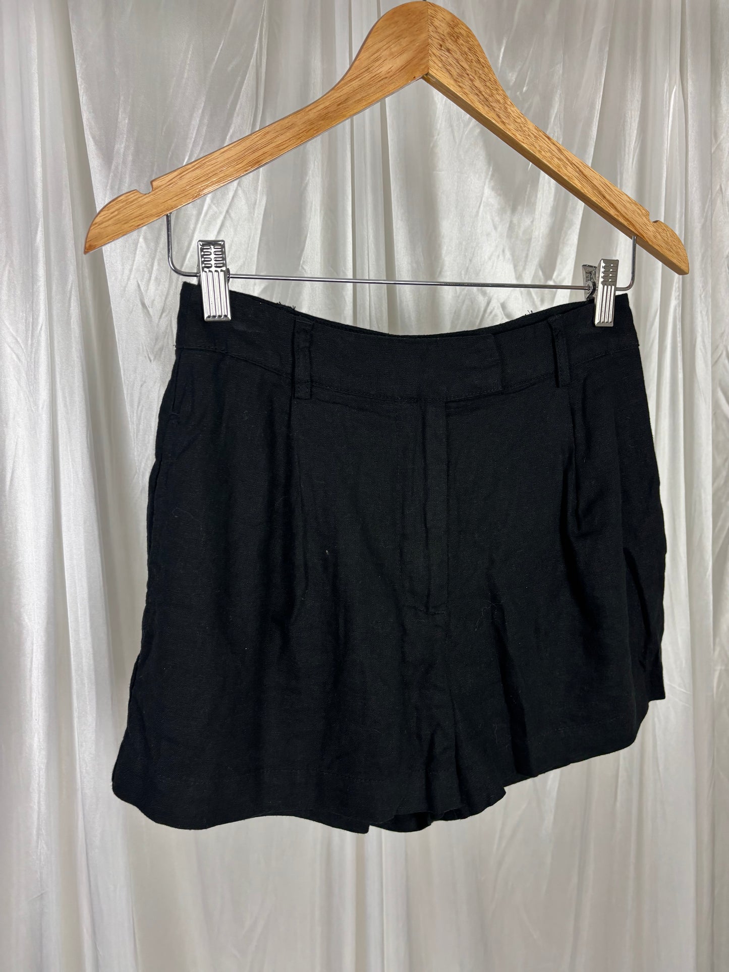 Glassons Black Tailored Linen Shorts - 6