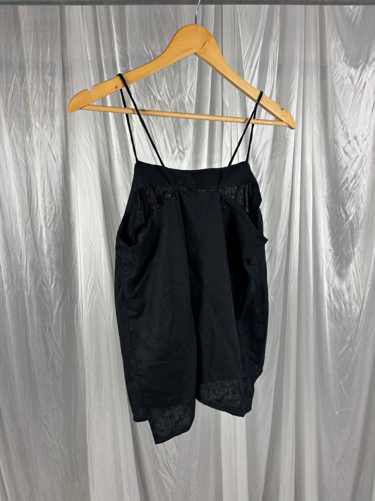 Matin Black Linen Singlet - 10