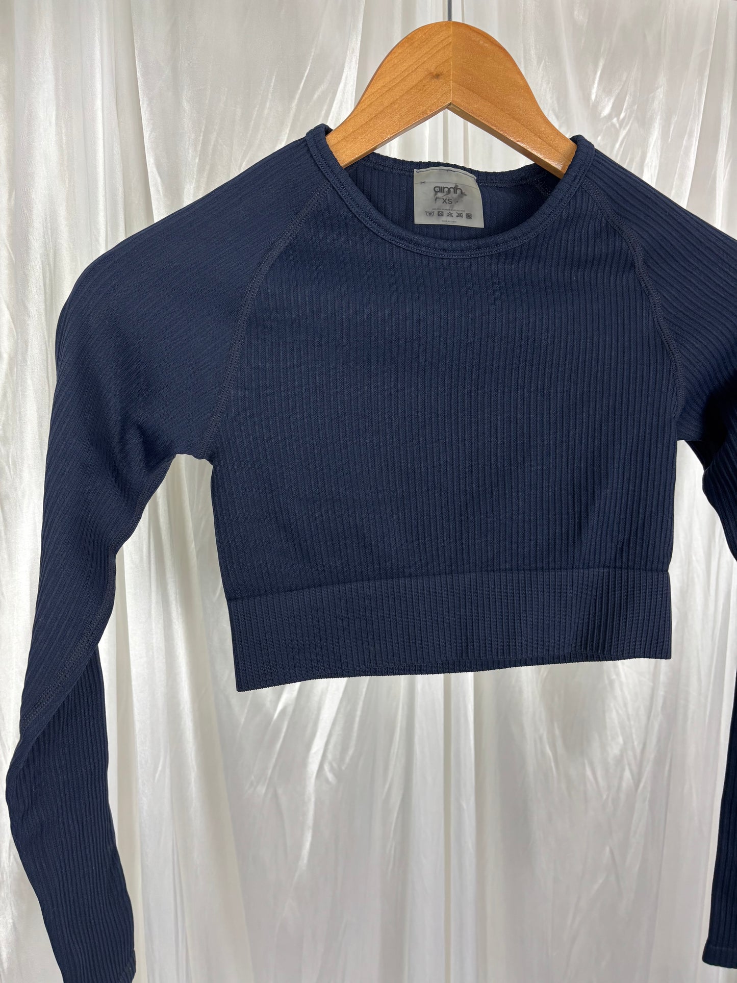 Aimn Blue Long Sleeve Top - XS