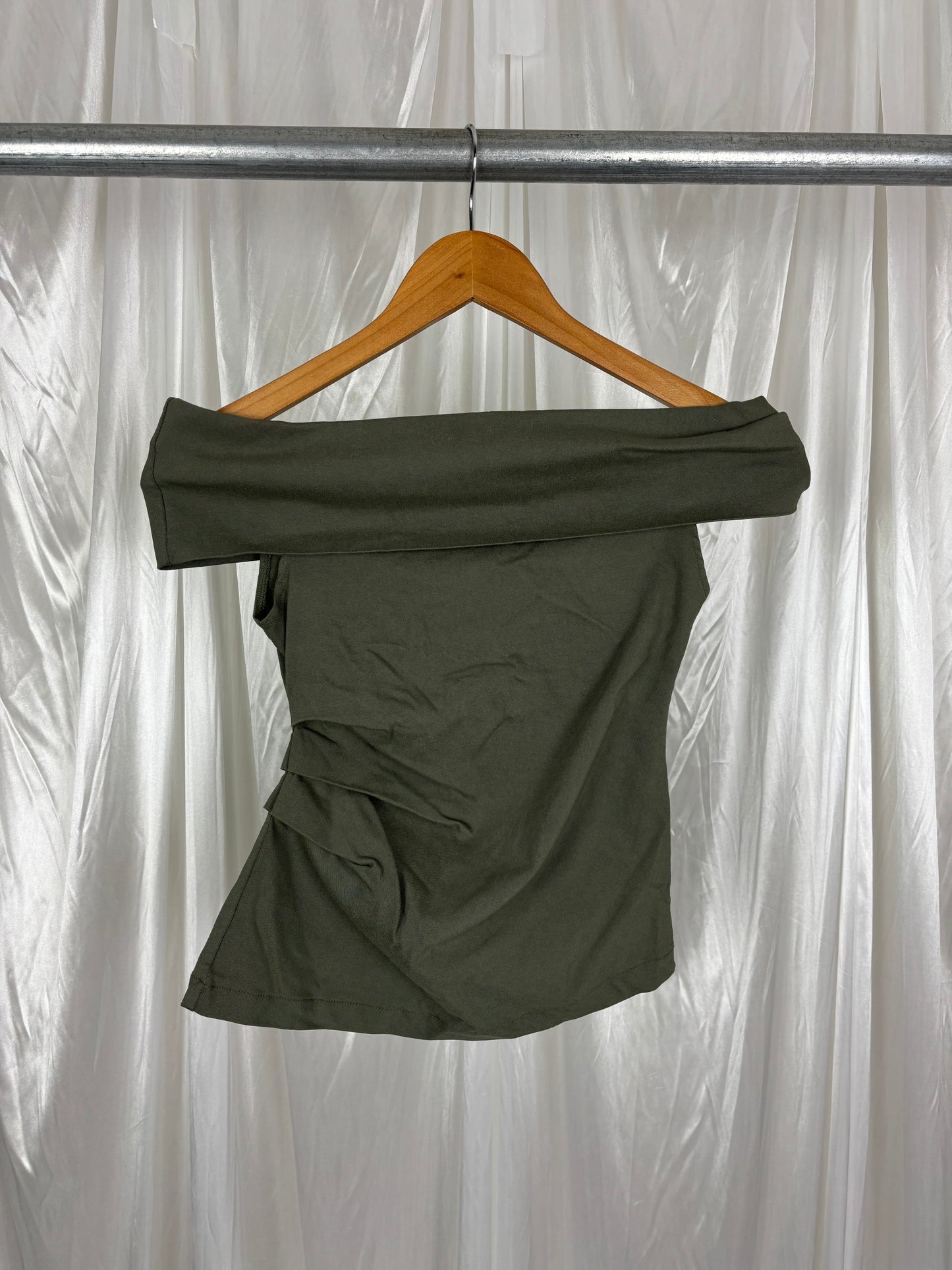 Zara Green Off The Shoulder Top - S