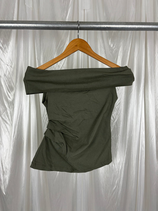 Zara Green Off The Shoulder Top - S