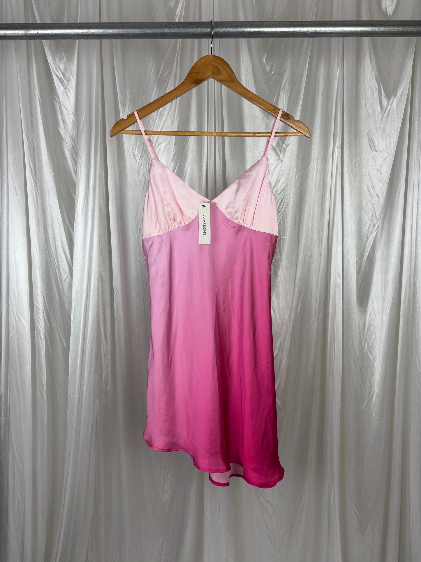 Glassons Pink Ombré Satin Mini Dress - 6