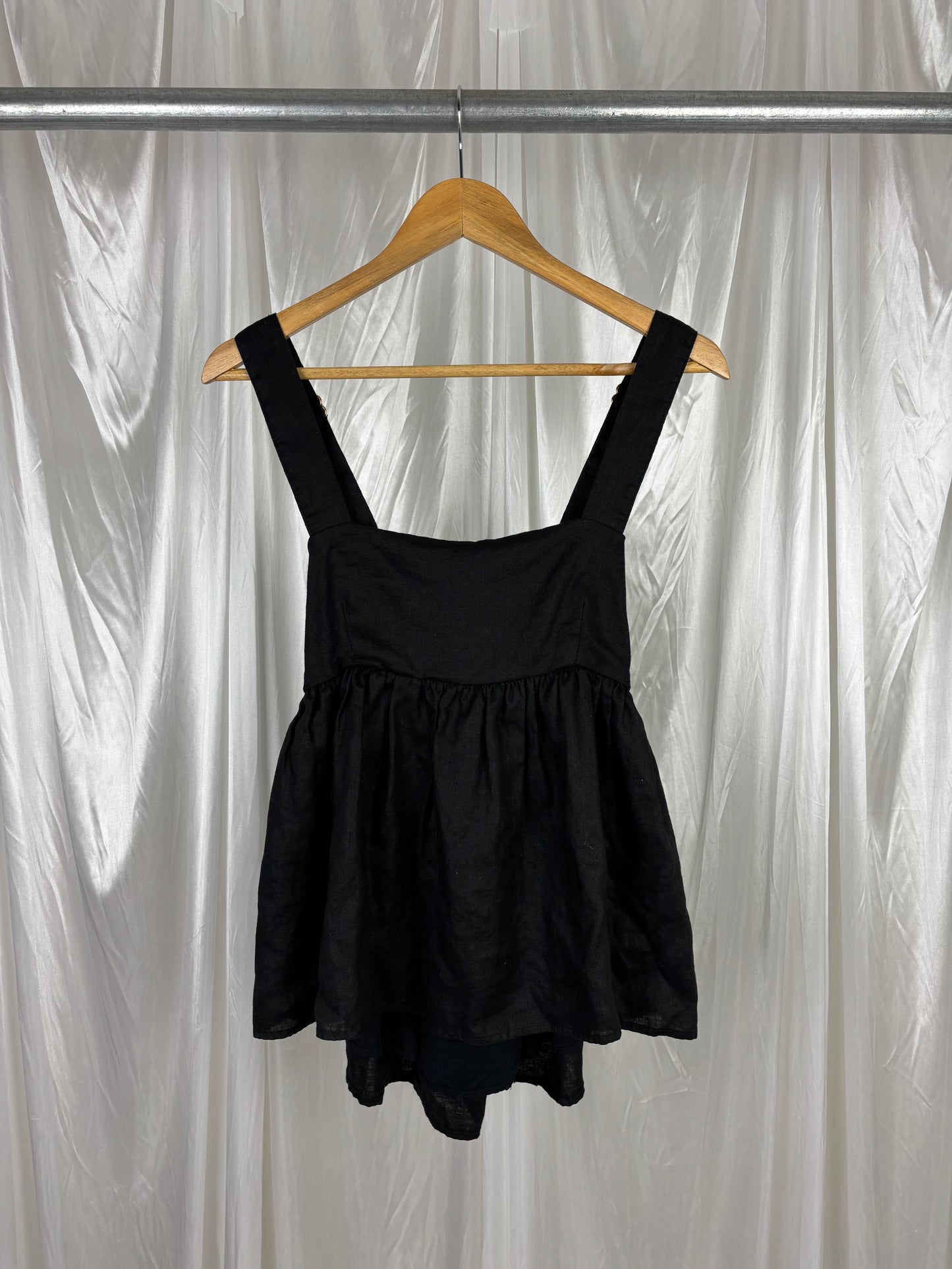 Dissh Black Babydoll Linen Top - 10