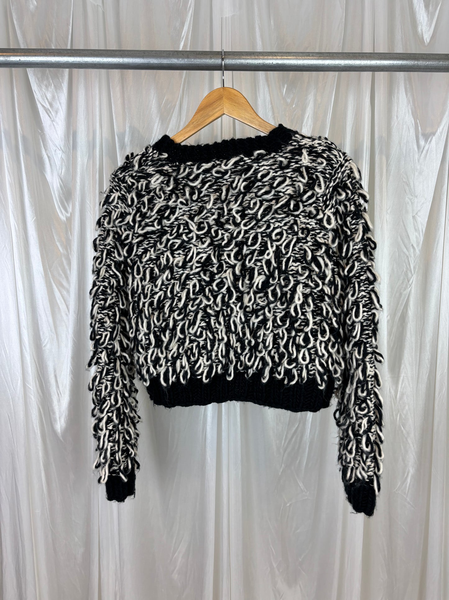 ASOS Black & White Shaggy Cardigan - 12