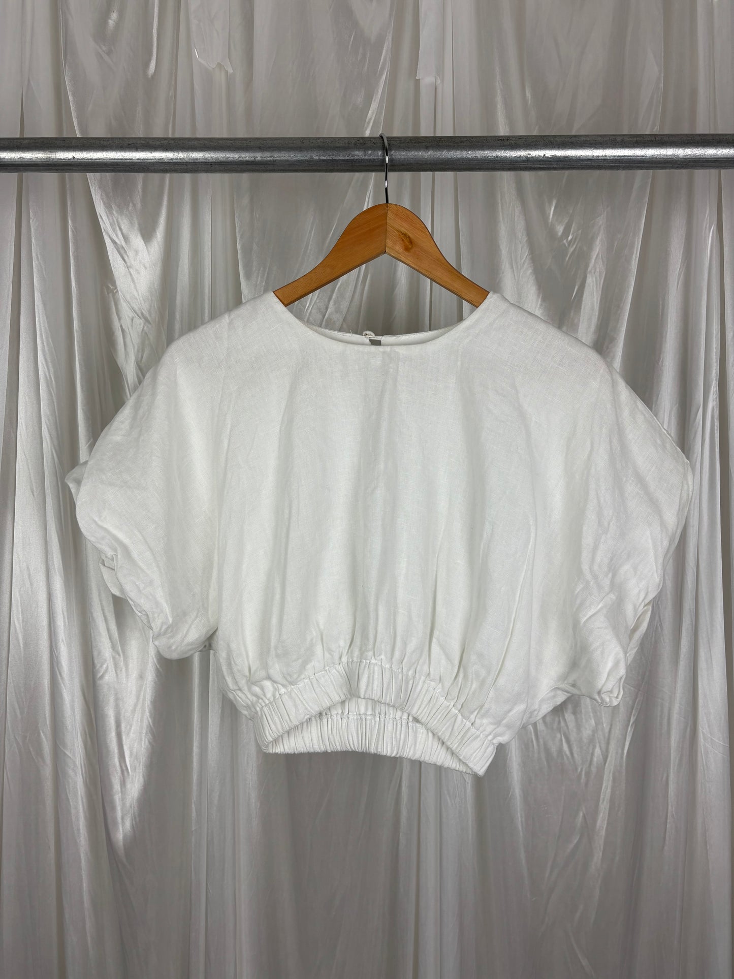 Dissh White Linen Crop Top - 6