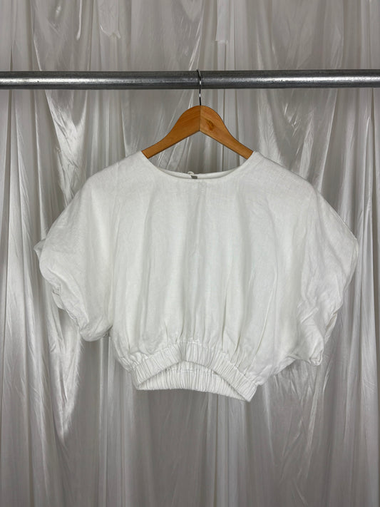 Dissh White Linen Crop Top - 6