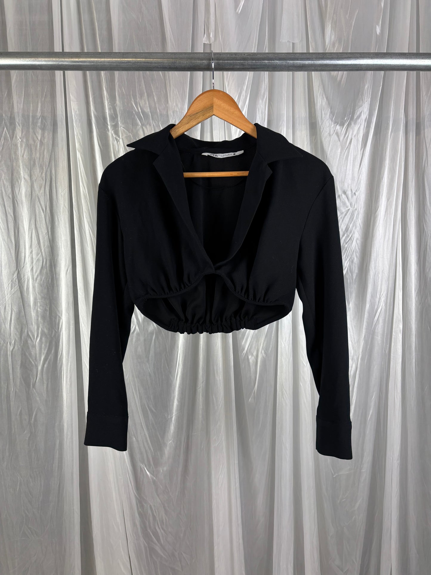 Zara Black Crop Top - S