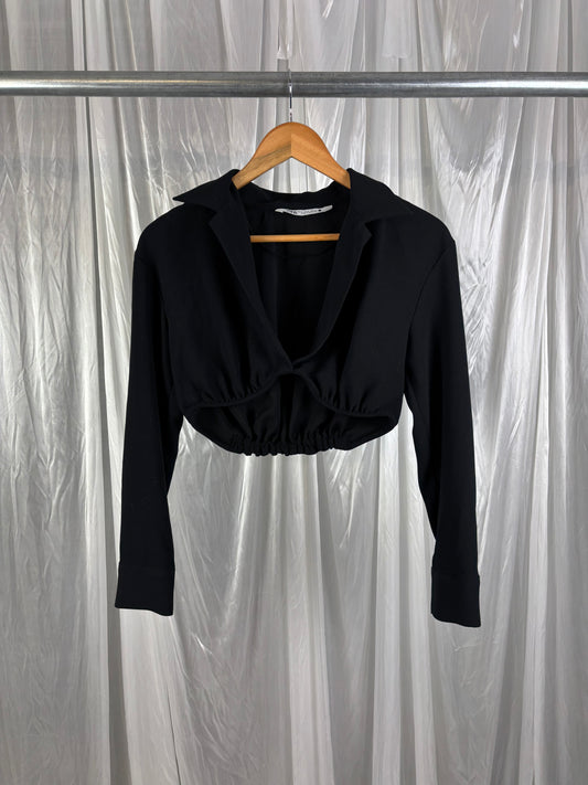 Zara Black Crop Top - S