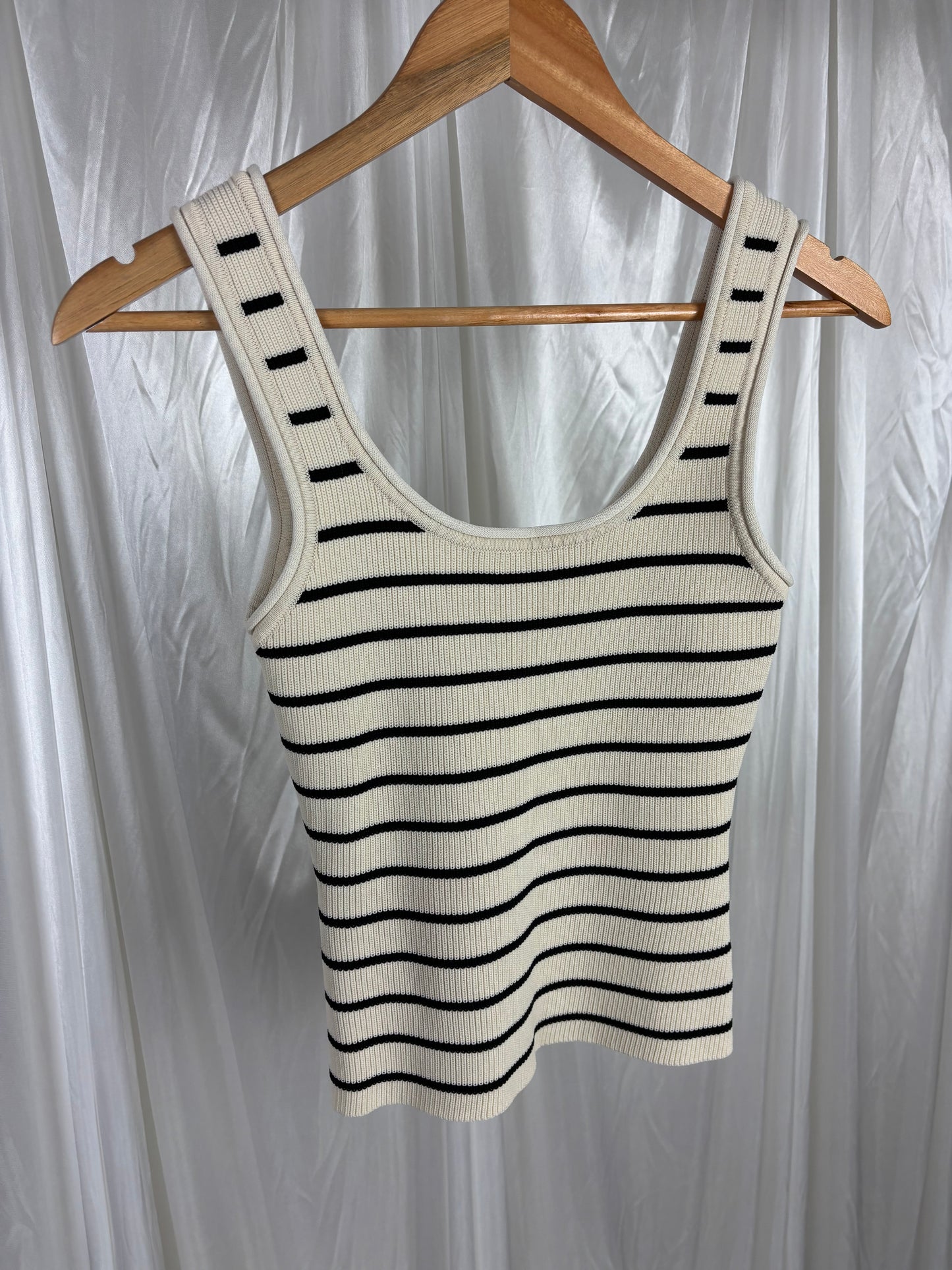 Dissh Billie Butter Striped Rib Knit Singlet - M
