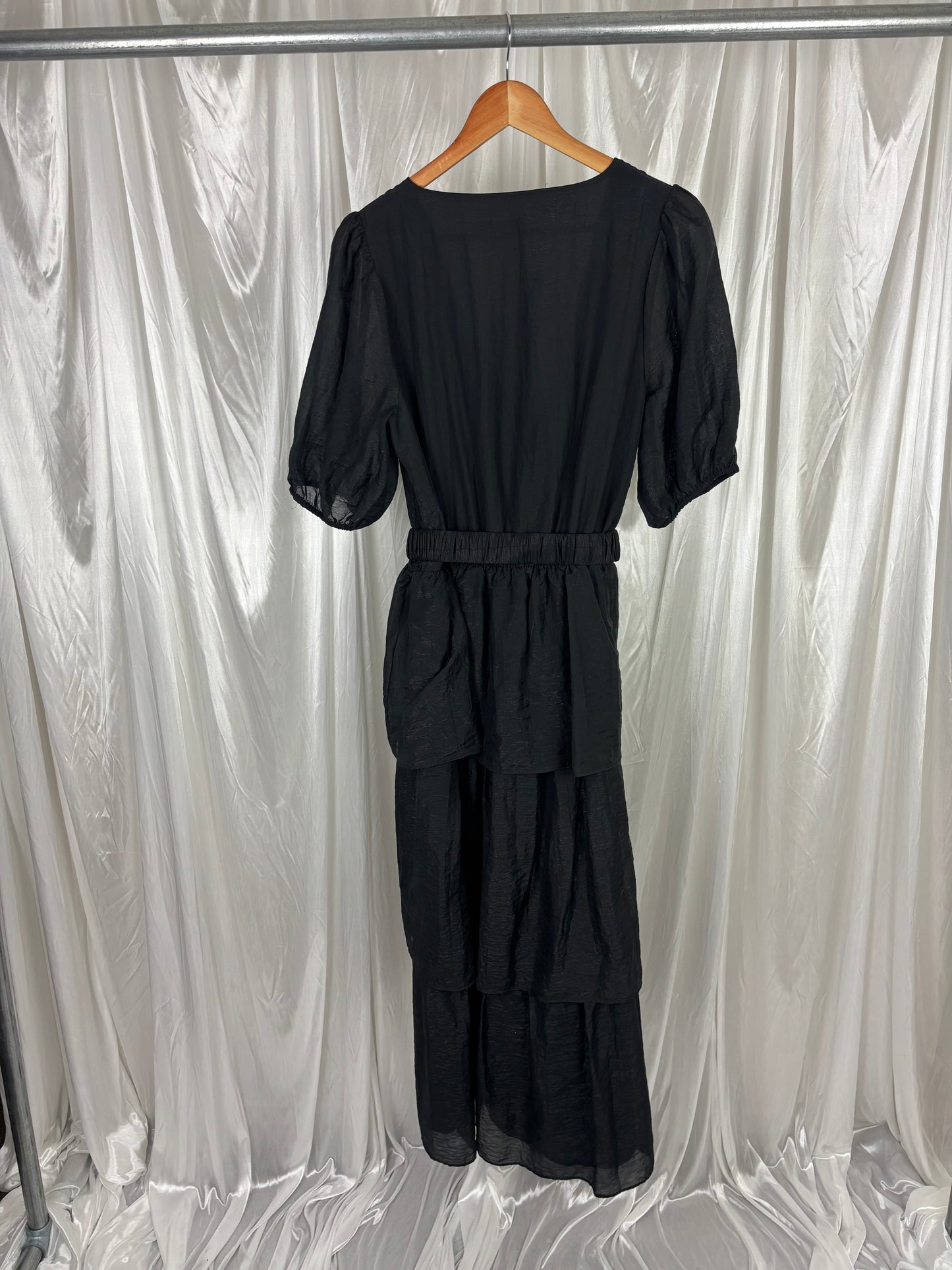 Tussah Black Tiered Dress - 12