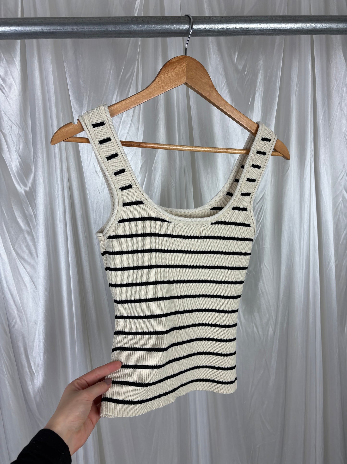 Dissh Billie Butter Striped Rib Knit Singlet - M