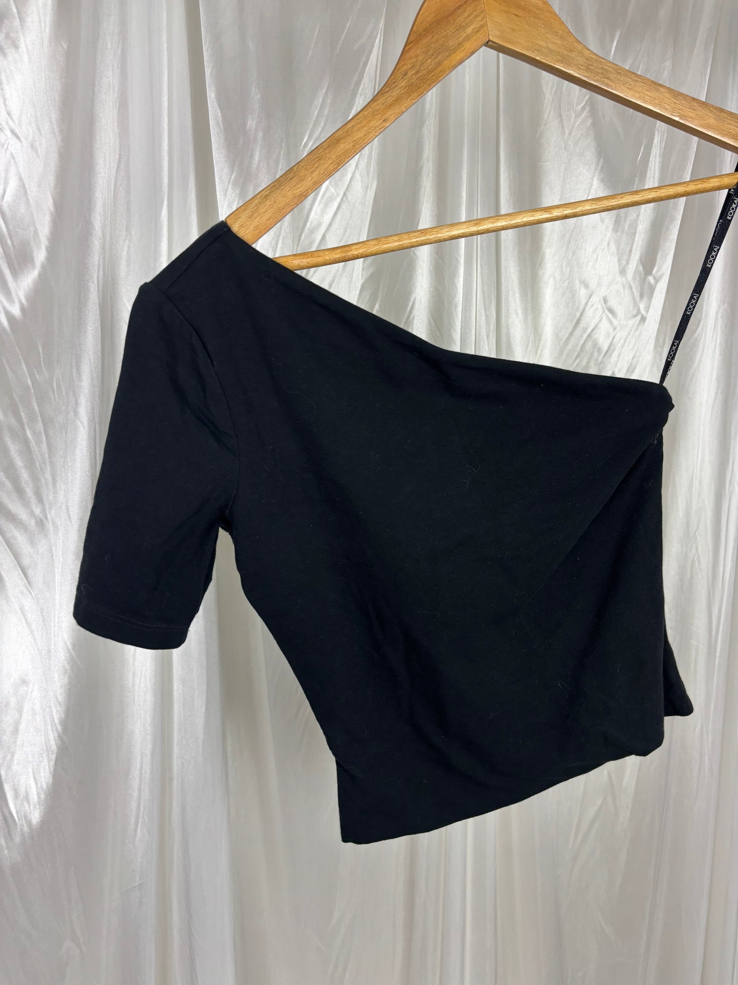 Kookai Black One Shoulder Top - 0