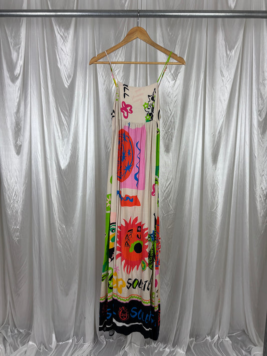 Pink Diamond Patterned Midi Dress - 10