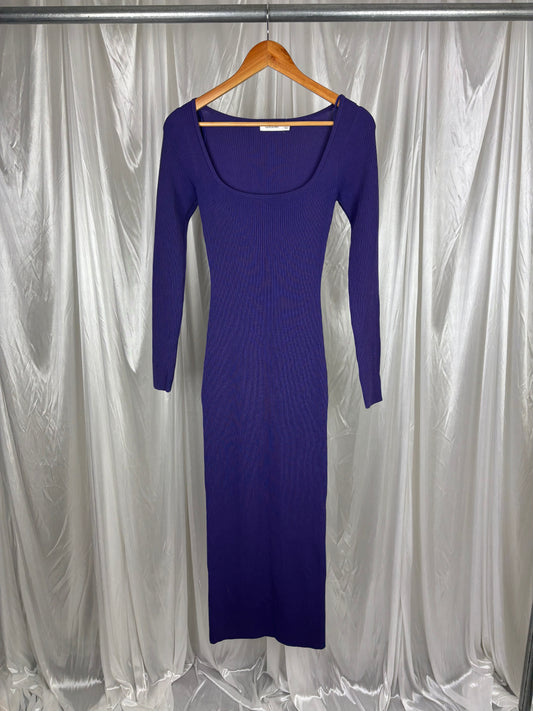 Glassons Purple Ribbed Dress - XS