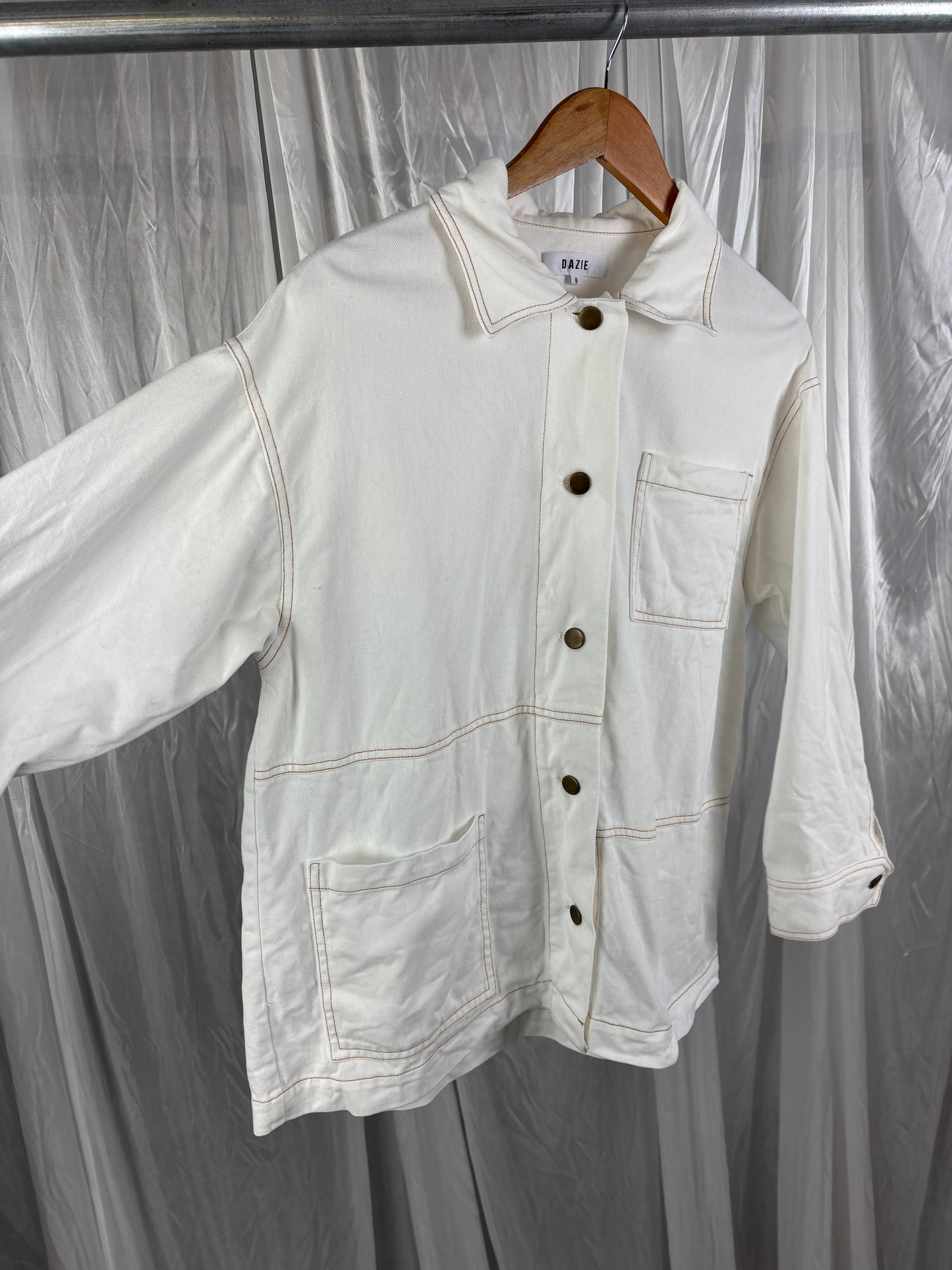 Dazie White Denim Jacket - 6