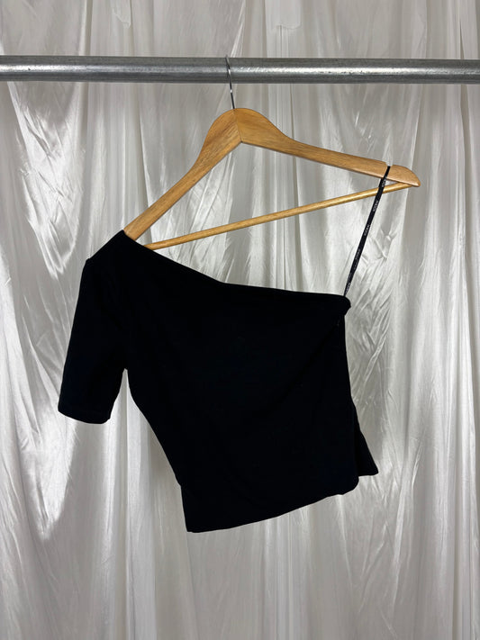 Kookai Black One Shoulder Top - 0