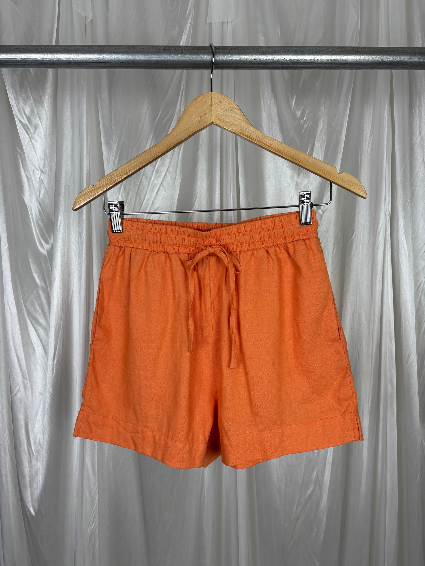 Jay Jays Orange Linen Blend Shorts - XS