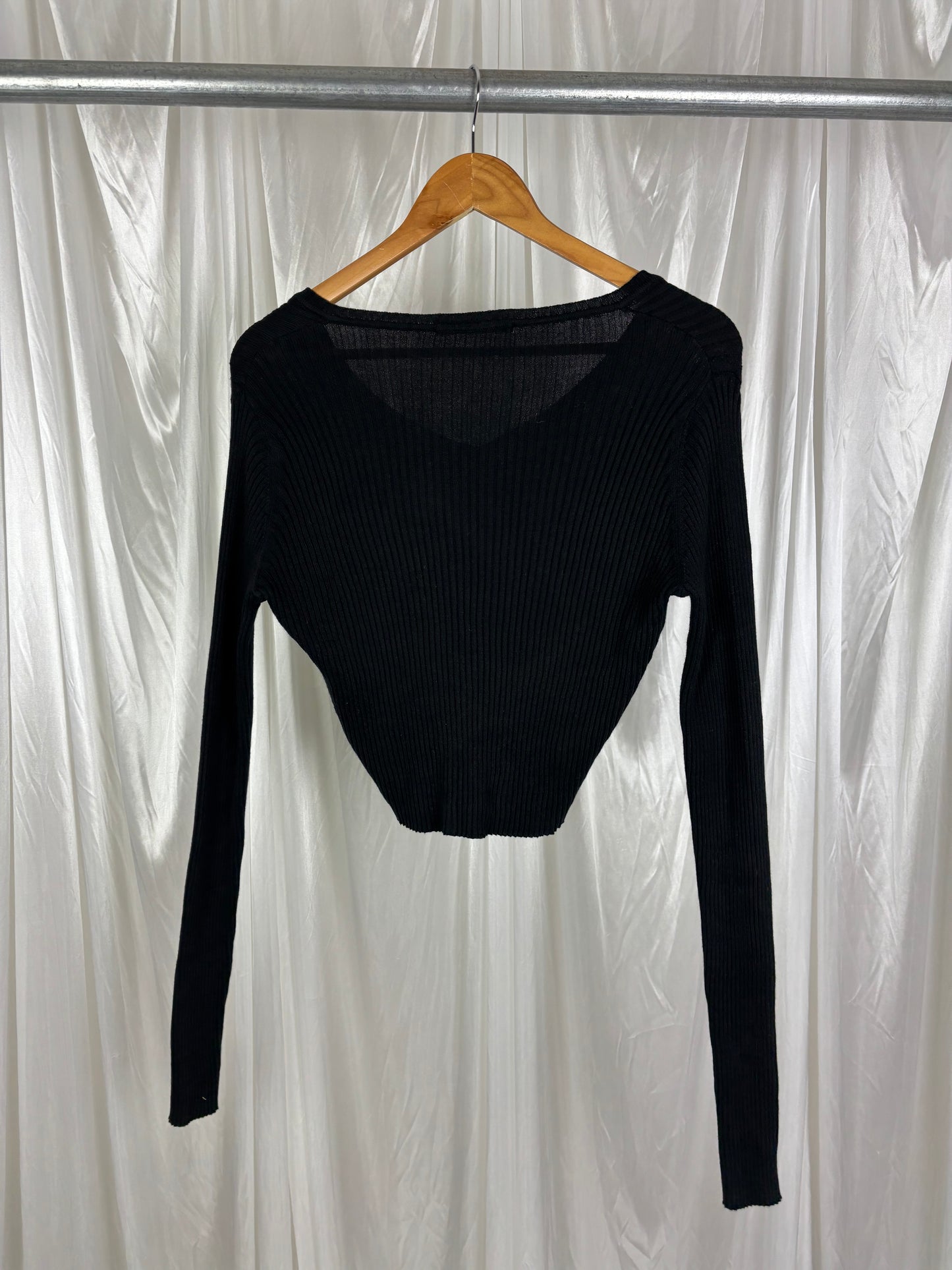 Brandy Melville Black Ribbed Top - 8
