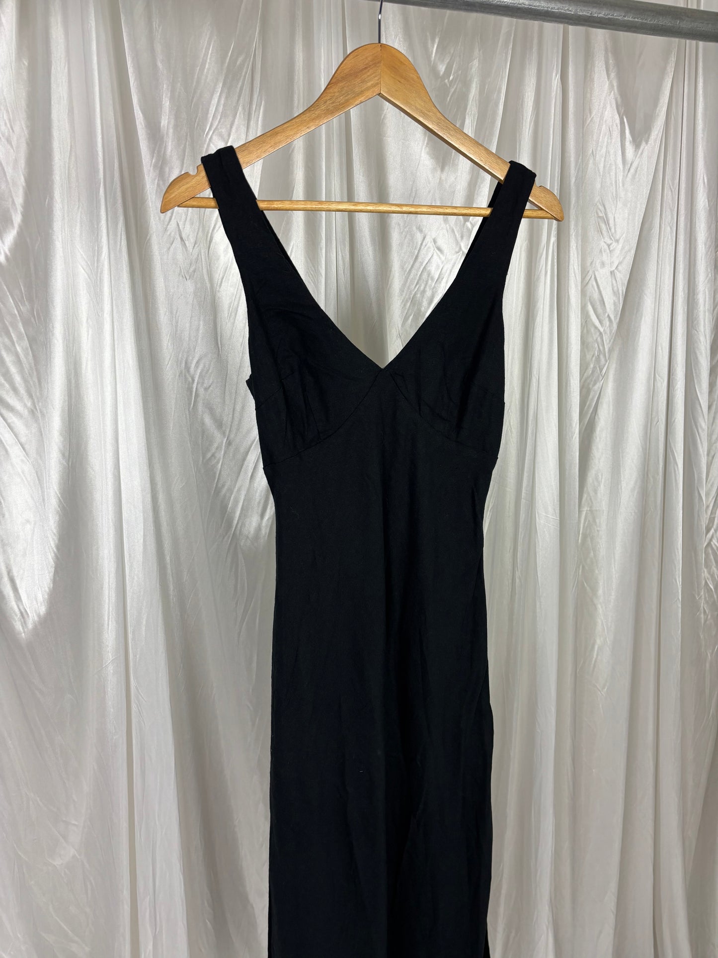 Glassons Black Linen Blend Dress - 6