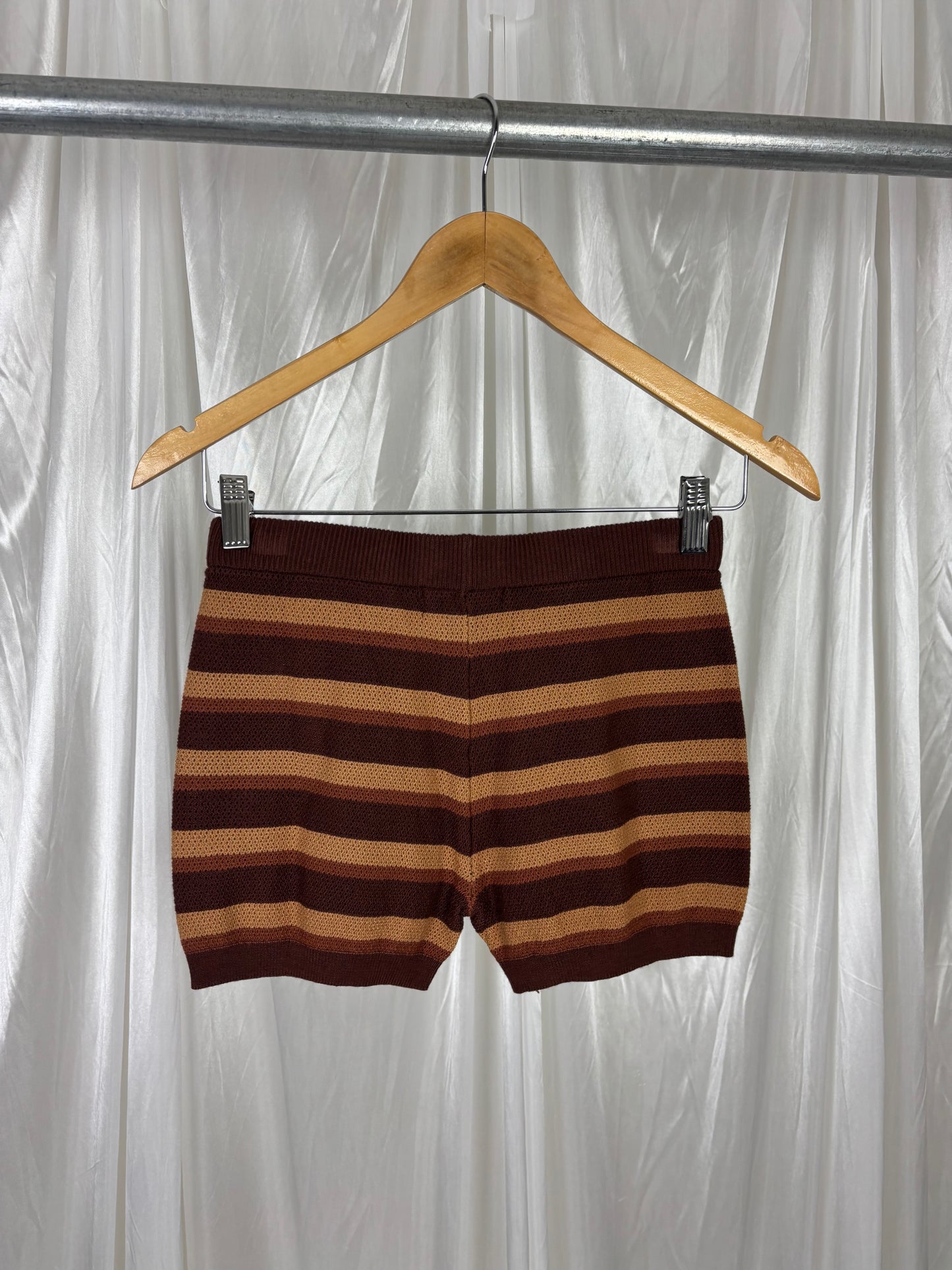 Motel Brown Gramma Crochet Shorts - XS