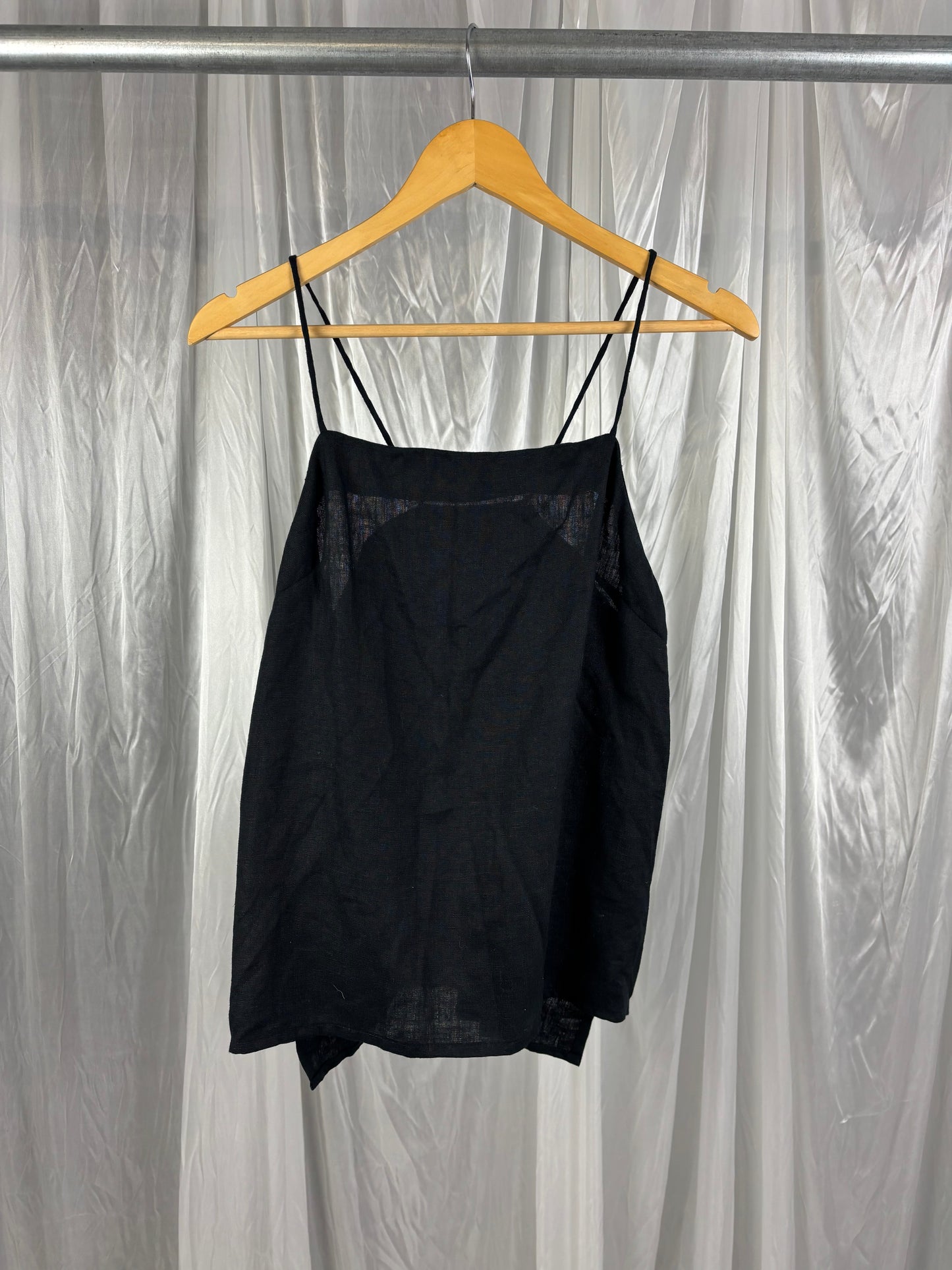 Matin Black Linen Singlet - 10