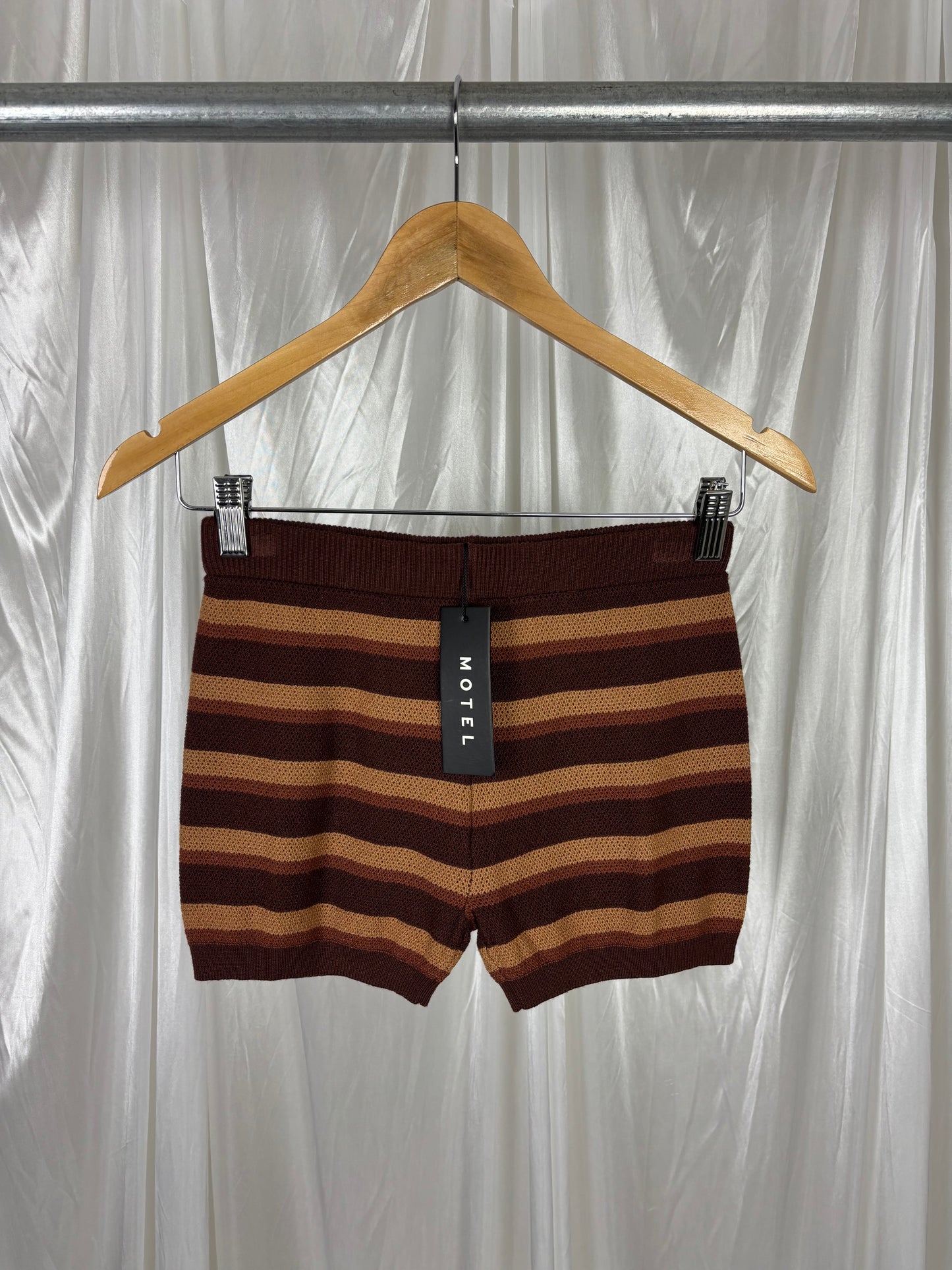 Motel Brown Gramma Crochet Shorts - XS
