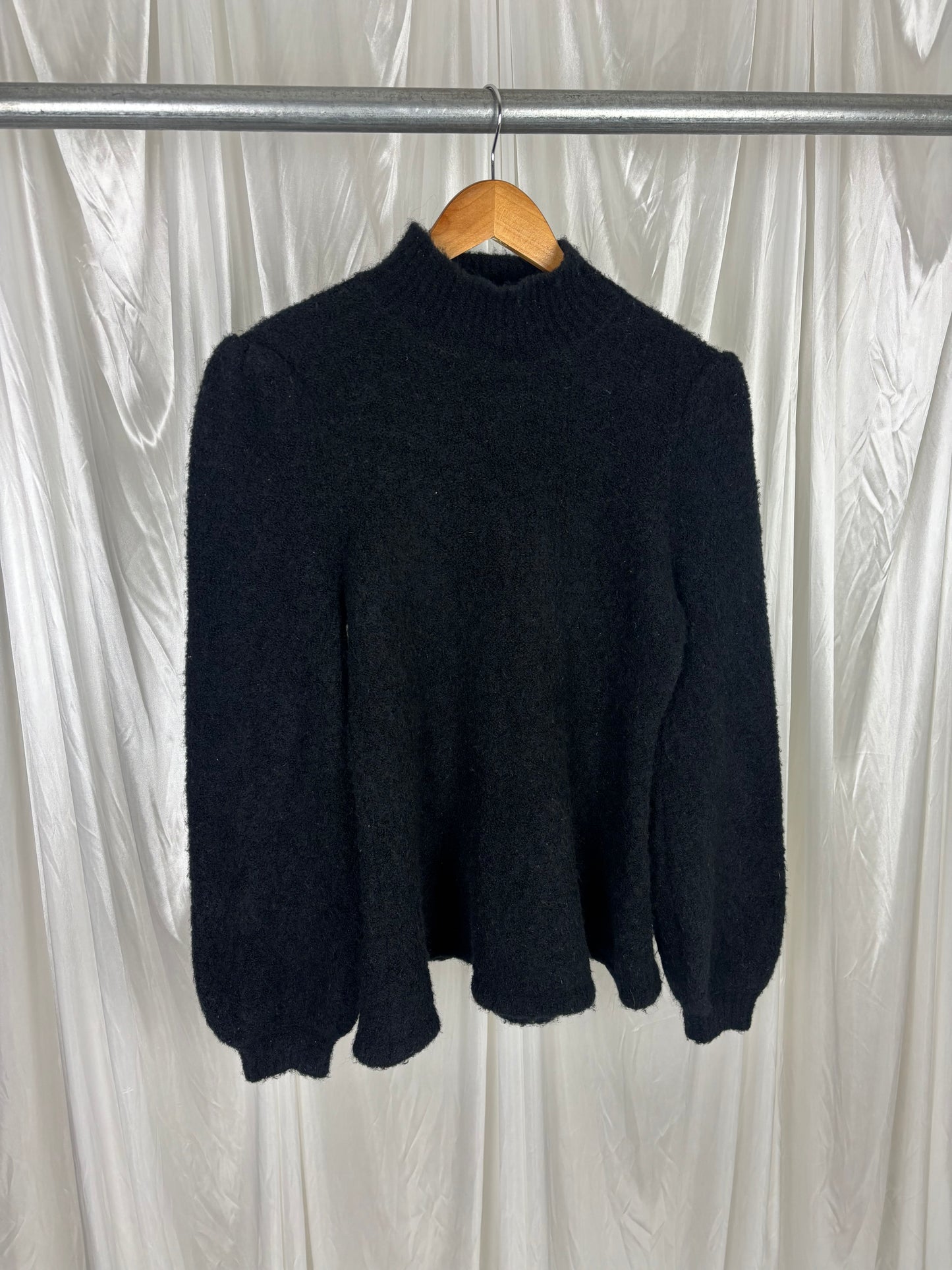 Seed Black High Neck Knit Jumper - S