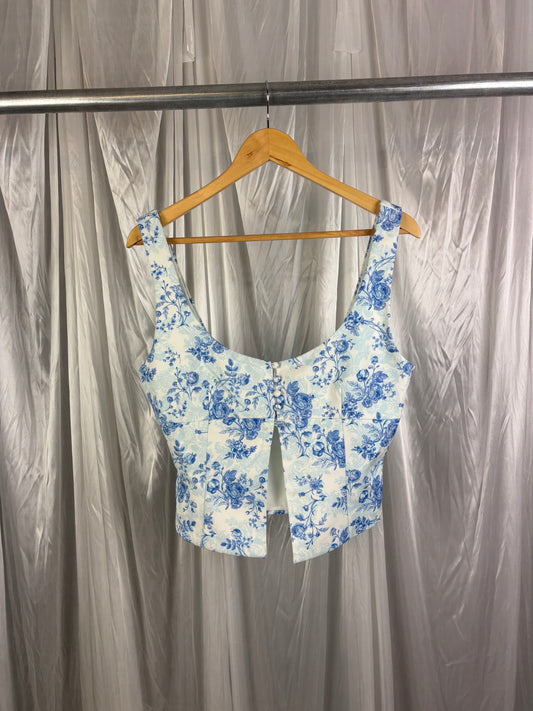 White Fox Patterned Top - L