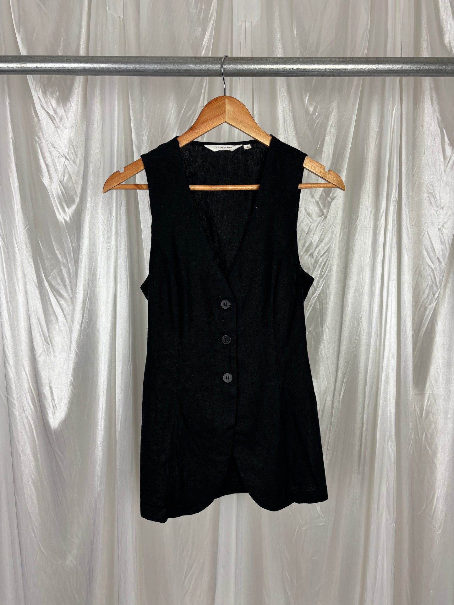 Glassons Linen Longline Button Up Vest - 8