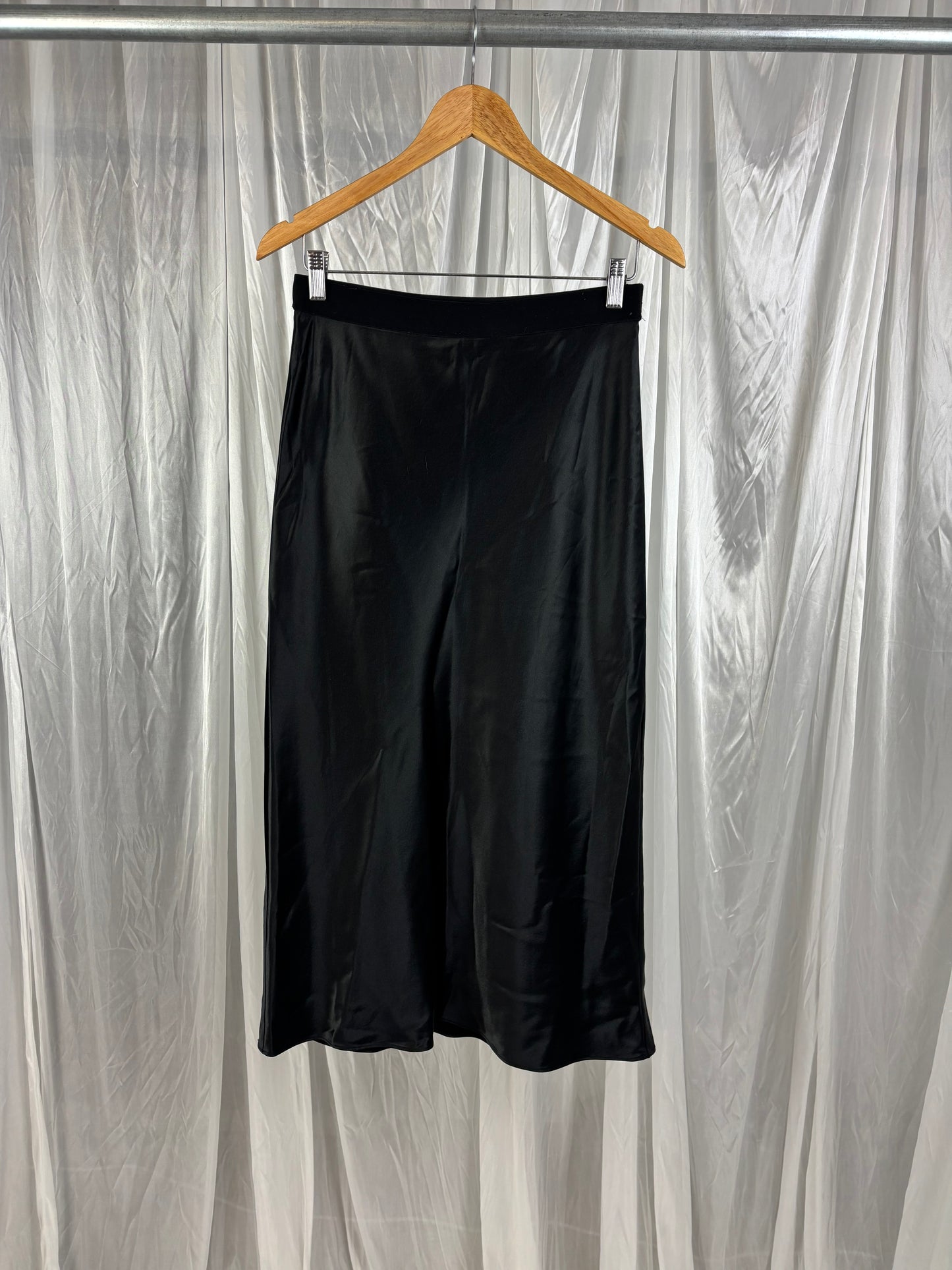 Seed Black Satin Skirt - 10