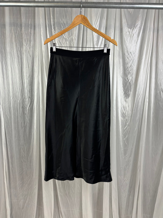 Seed Black Satin Skirt - 10
